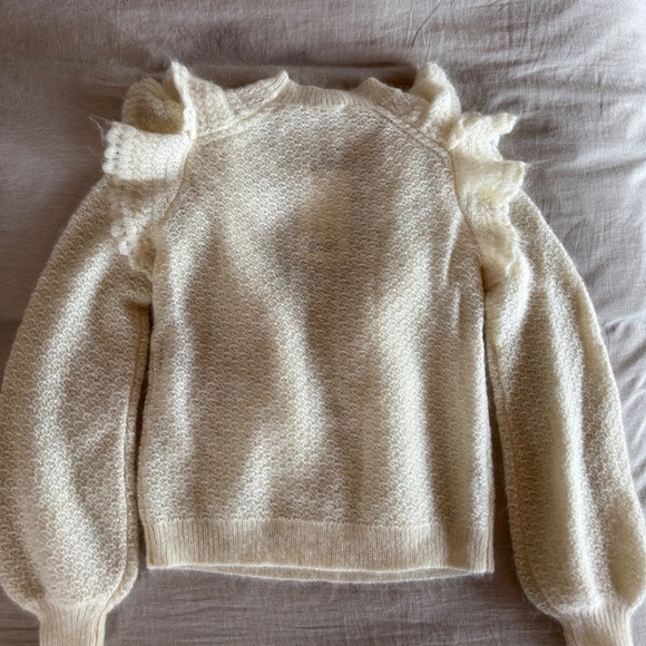 Sezane new with tags ruffled wool/mohair sweater XS - Picture 3 of 10